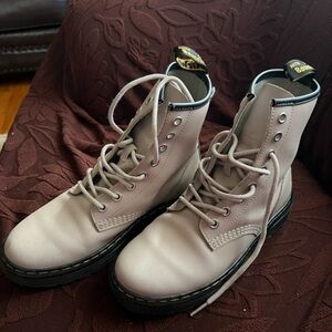 Dr. Martens Off-White Lace-Up Boots